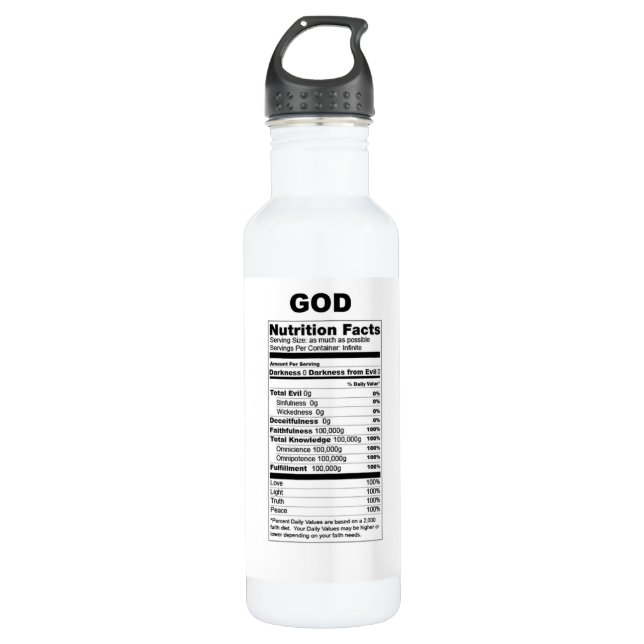 Gott: Nahrungs-Tatsachen Trinkflasche (Vorderseite)