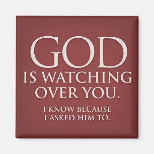 Gott passt über Sie auf. Burgunder-Magnet Magnet