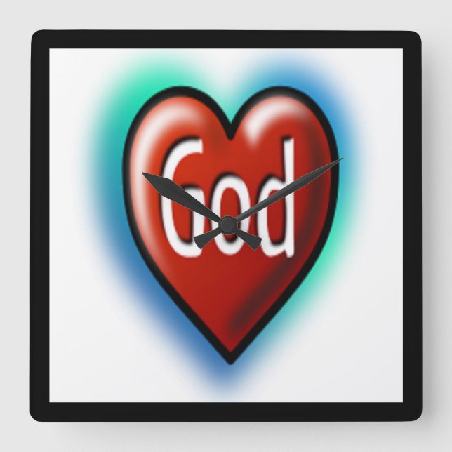 GOTT QUADRATISCHE WANDUHR (Vorderseite)