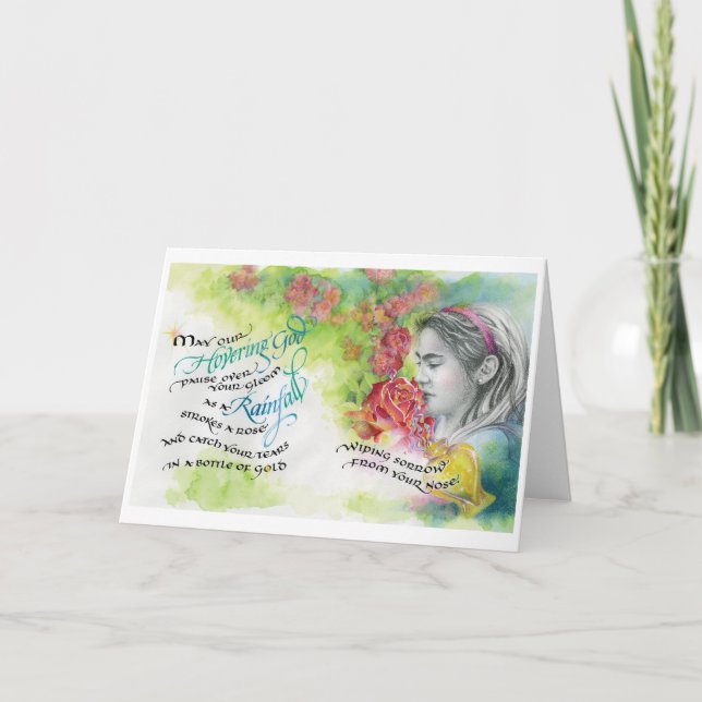 Gott/Regen, geklappte Grußkarte, 5"x7" Karte (Vorderseite)