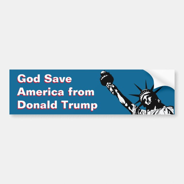 Gott retten Amerika von Donald TrumpantiGop Autoaufkleber (Vorne)