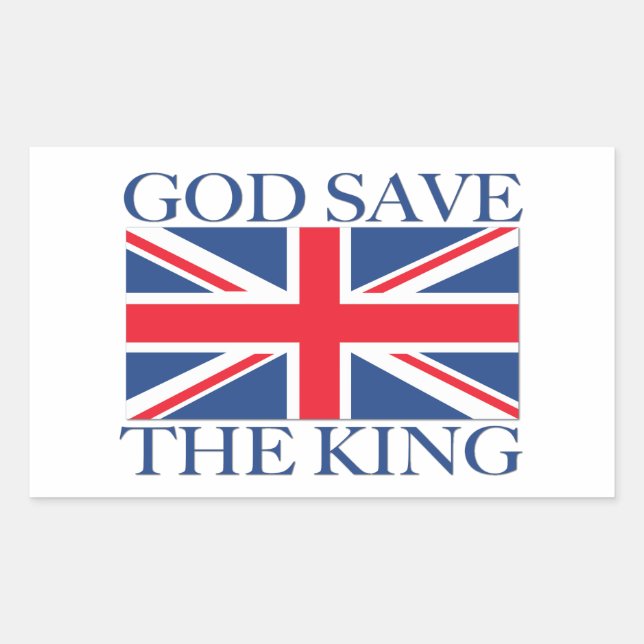 Gott Rettete den König mit Union Jack Rechteckiger Aufkleber (Vorderseite)