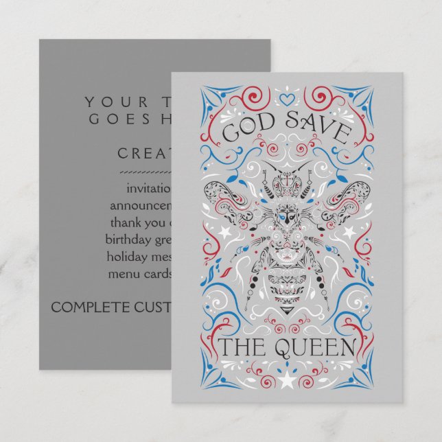 Gott rettete die Königin Einladung (Vorne/Hinten)