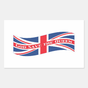 Gott Rettete die Königin mit Union Jack Rechteckiger Aufkleber