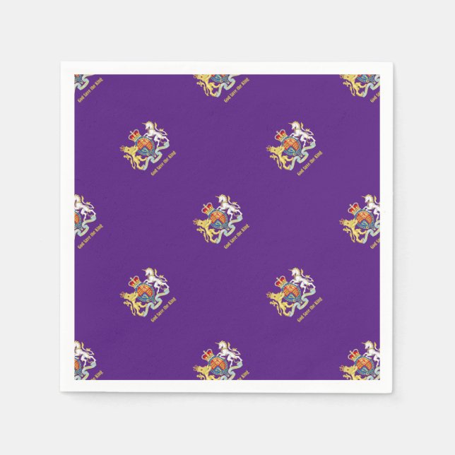 Gott Rettete die Wappenkleiste, König Charles III. Serviette (Vorderseite)