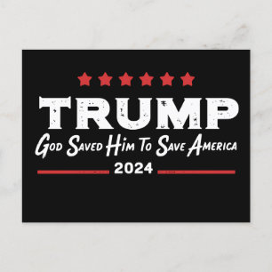 Gott rettete ihn, um Amerika Trump 47 zu retten Einladungspostkarte