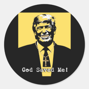 Gott Rettete mir Trump Runder Aufkleber