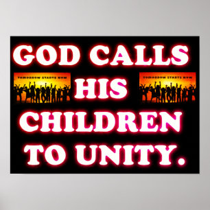 Gott ruft seine Kinder zur Einheit auf. Poster