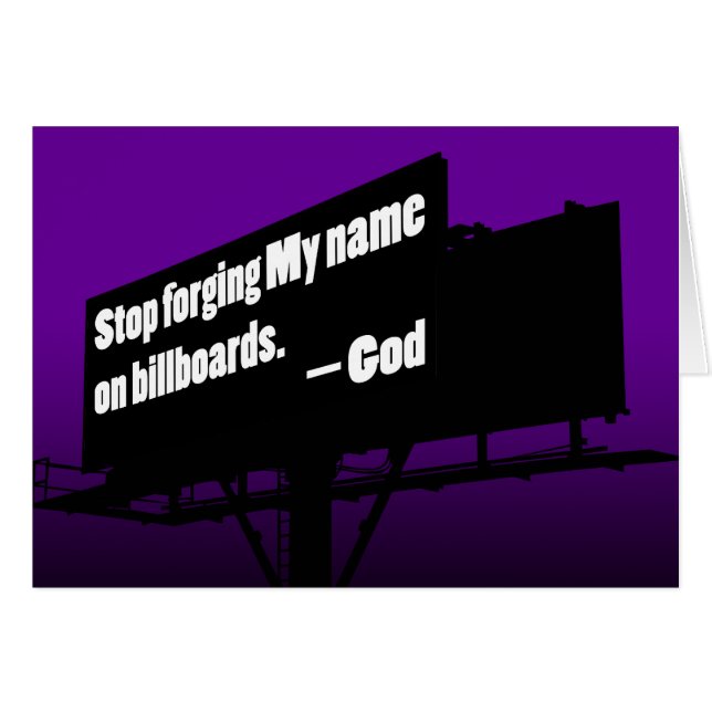 Gott sagt beendigte es Anschlagtafelkarte (Vorderseite (Horizontal))