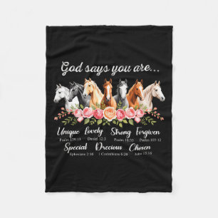 Gott sagt, du bist religiös inspirierendes Pferd L Fleecedecke