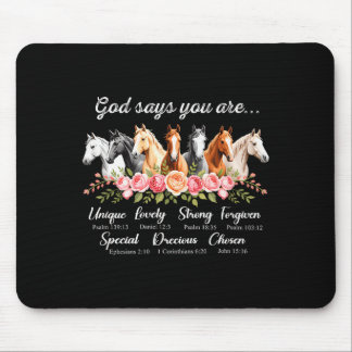 Gott sagt, du bist religiös inspirierendes Pferd L Mousepad