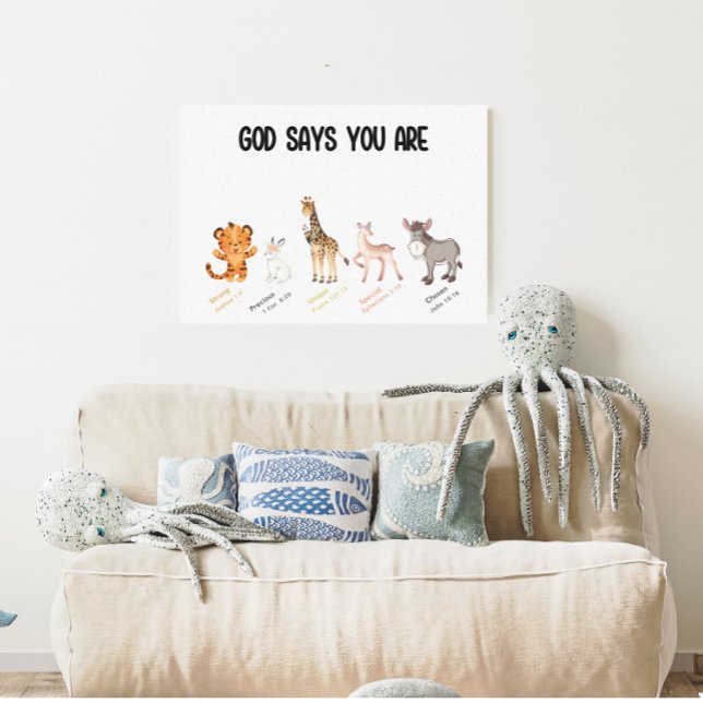Gott sagt, du bist Wall Decor Leinwanddruck (God says you are canvas wall decor)