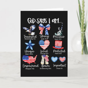 Gott sagt, ich bin 4. Juli Christlich Patriotisch Karte
