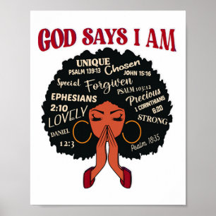 Gott sagt, ich bin afro afrikanische nubische Frau Poster
