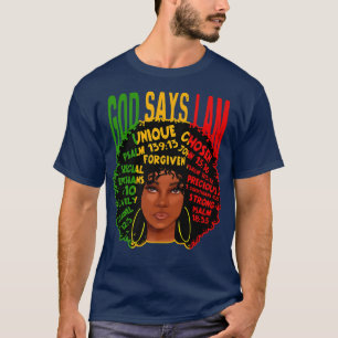 Gott sagt, ich bin Afro American Black Women Ju T-Shirt