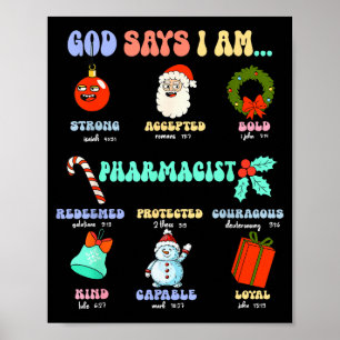 Gott sagt, ich bin Apotheker Weihnachten Apotheken Poster