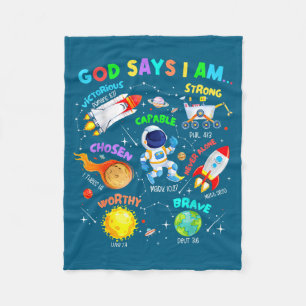 Gott sagt, ich bin Astronaut Kosmische Planeten Wi Fleecedecke