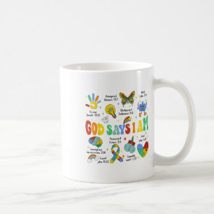 Gott sagt, ich bin Autismus Bewusstsein Kinder Chr Kaffeetasse