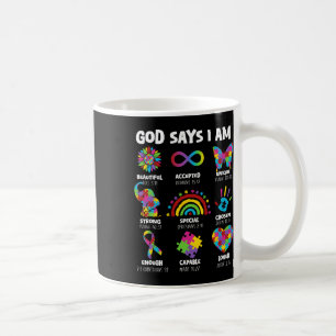 Gott sagt, ich bin Autismus Christliche Junge Mädc Kaffeetasse