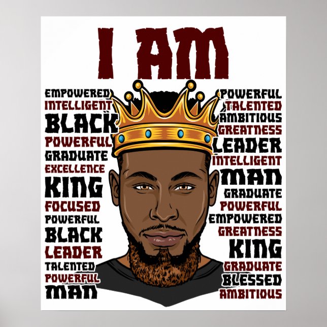 Gott sagt, ich bin Black King Melanin Man Bruh Bro Poster (Vorne)