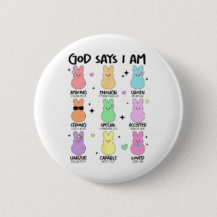 Gott sagt, ich bin Christlich Jungs Mädchen Kleink Button