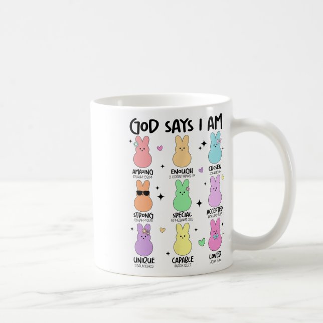 Gott sagt, ich bin Christlich Jungs Mädchen Kleink Kaffeetasse (Rechts)