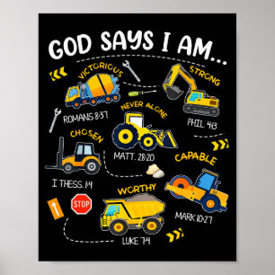 Gott sagt, ich bin christliche Bibelverse Jungen C Poster