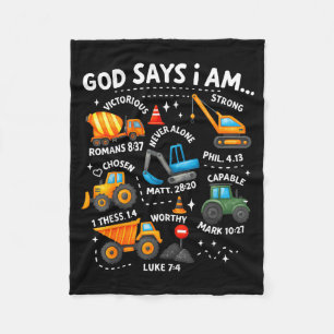 Gott sagt, ich bin christliche Bibelverse Jungen K Fleecedecke