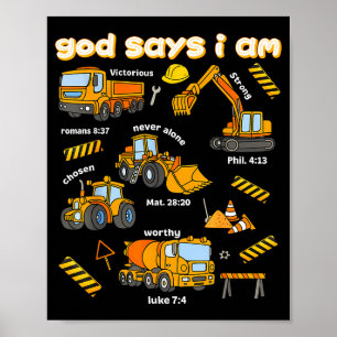 Gott sagt, ich bin christliche Bibelverse Jungen K Poster