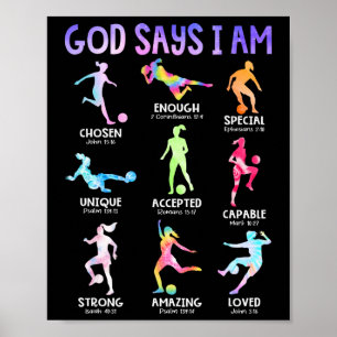 Gott sagt, ich bin Christliche Mädchen Teens Kinde Poster