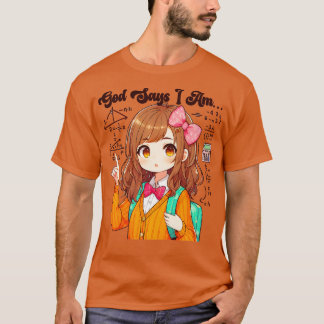 Gott sagt, ich bin ein Lehrer Math Design Womens L T-Shirt