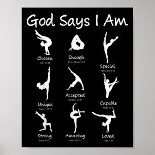 Gott sagt, ich bin Gymnastik Teen Girl Kleinkind N Poster