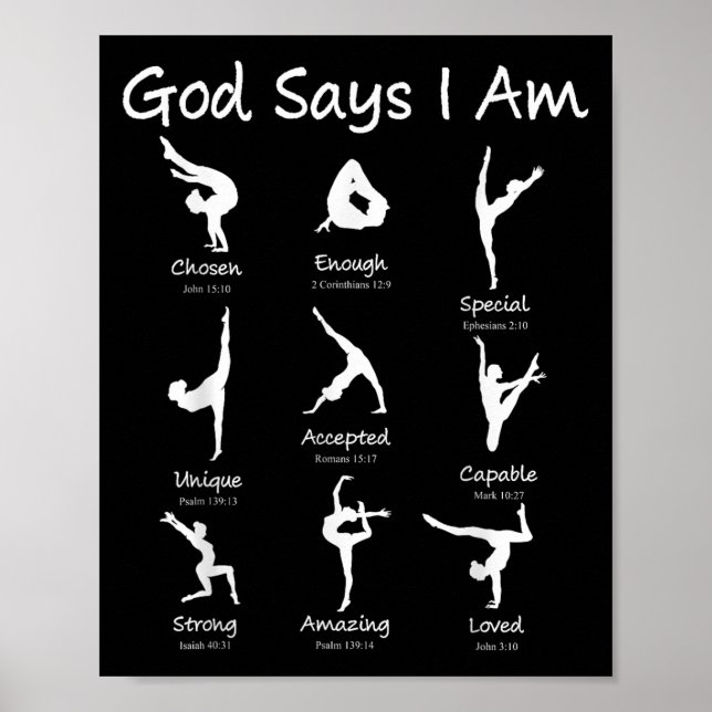 Gott sagt, ich bin Gymnastik Teen Girl Kleinkind N Poster (Vorne)