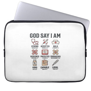 Gott sagt, ich bin Krankenpfleger Glaube Vintage G Laptopschutzhülle
