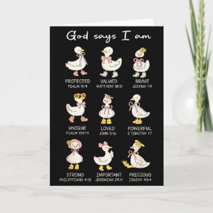 Gott sagt, ich bin lustiger christlicher Gans-Frau Karte