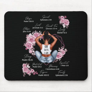 Gott sagt, ich bin Melanin Schwarze Geschichte Mon Mousepad