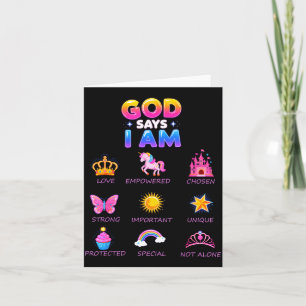 Gott sagt, ich bin Prinzessin Süße Jesus Teenager Karte