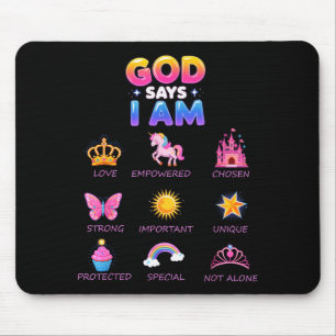 Gott sagt, ich bin Prinzessin Süße Jesus Teenie Kl Mousepad