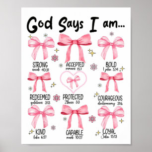 Gott sagt, ich bin rosa Coquette Christ Jesus glüc Poster