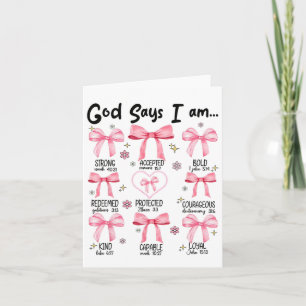 Gott sagt, ich bin rosa Coquette Christlich Jesus Karte