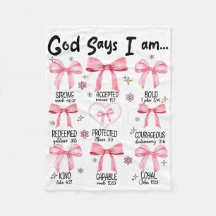 Gott sagt, ich bin rosa Kokette christlich Jesus g Fleecedecke