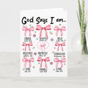 Gott sagt, ich bin rosa Kokette christliche Jesus  Karte