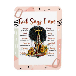 Gott sagt, ich bin schwarz Christlich Melanin Sist Magnet