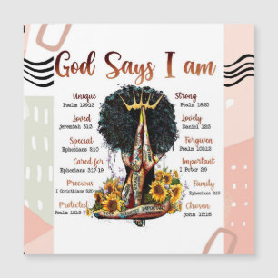 Gott sagt ICH BIN schwarze christliche Frauen Mela Magnetkarte
