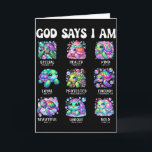Gott sagt, ich bin süße Meeresschildkröte Schrift  Karte<br><div class="desc">Gott sagt,  ich bin süße Meeresschildkröte Schrift Design</div>