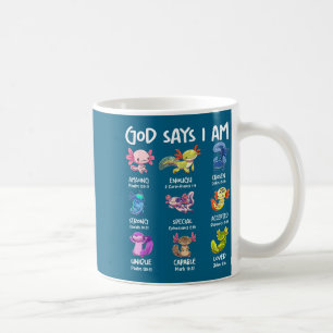 Gott sagt, ich bin süßer Axolotl Christlicher Bibe Kaffeetasse