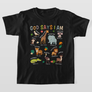 Gott sagt, ich bin Zoo Tiere Kleinkind Bible Verse T-Shirt