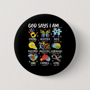 Gott sagt, ich sei ein netter Autismus Bewusstsein Button