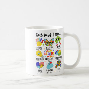 Gott sagt, ich sei ein netter Autismus Bewusstsein Kaffeetasse