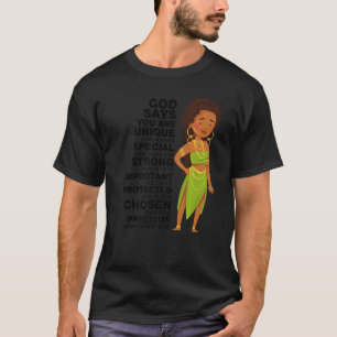 Gott sagt Melanin Girl International Women Day Gir T-Shirt